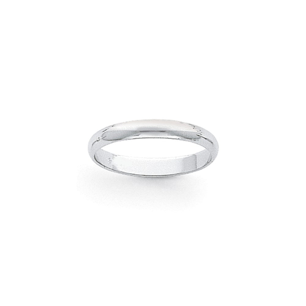 Platinum 3mm Half Round Wedding Band Size 4