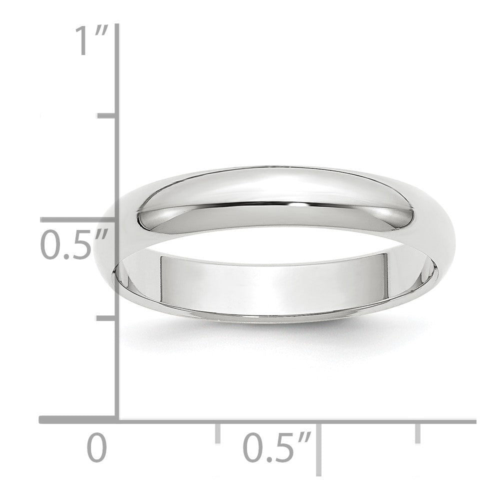 Platinum 4mm Half Round Wedding Band Size 4