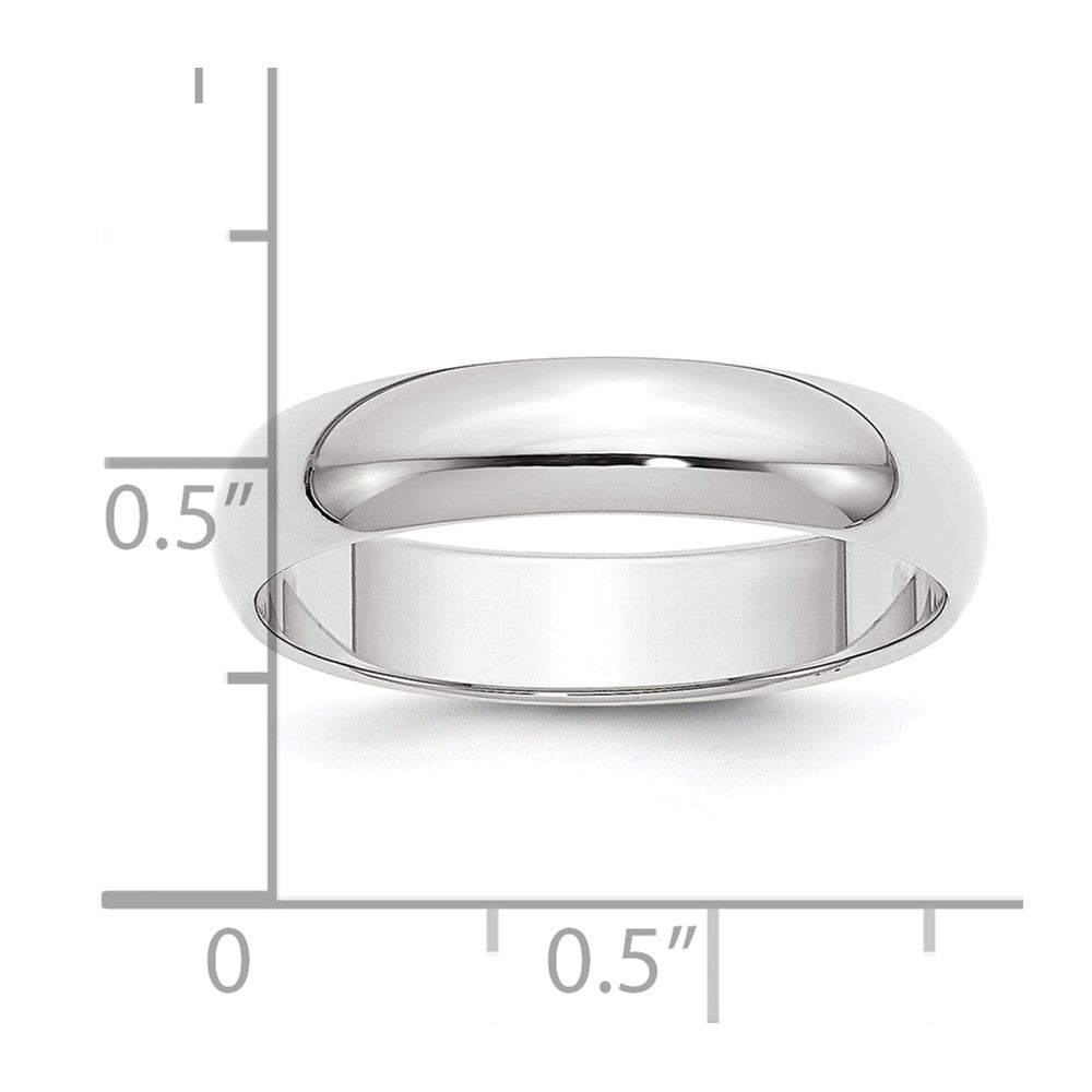 Platinum 5mm Half Round Wedding Band Size 10.5