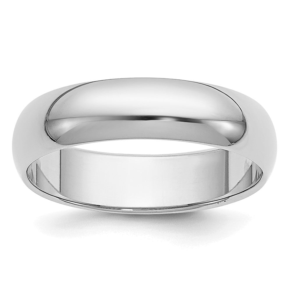 Platinum 5mm Half Round Wedding Band Size 10.5