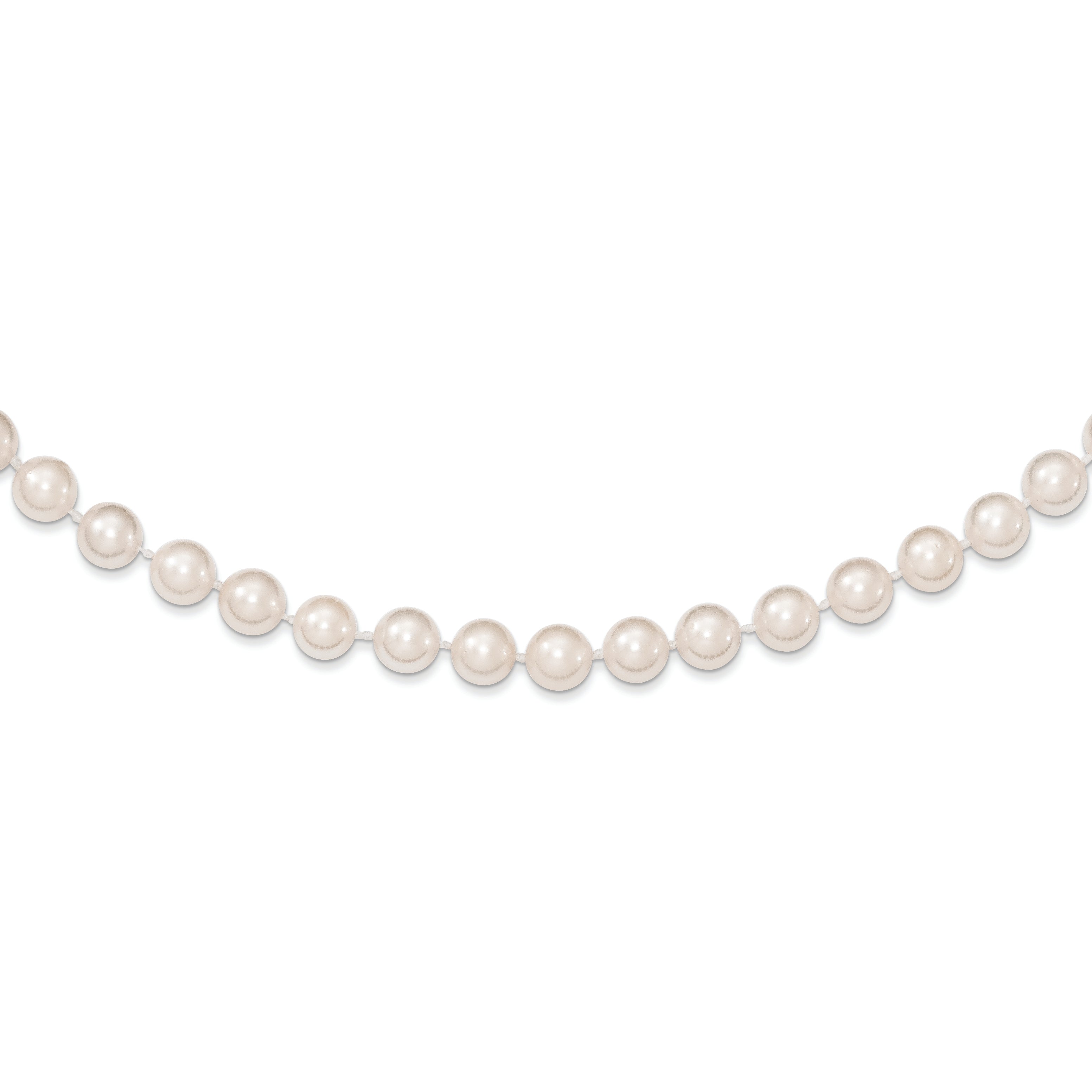 14k 6-7mm Round White Saltwater Akoya Cultured Pearl Necklace