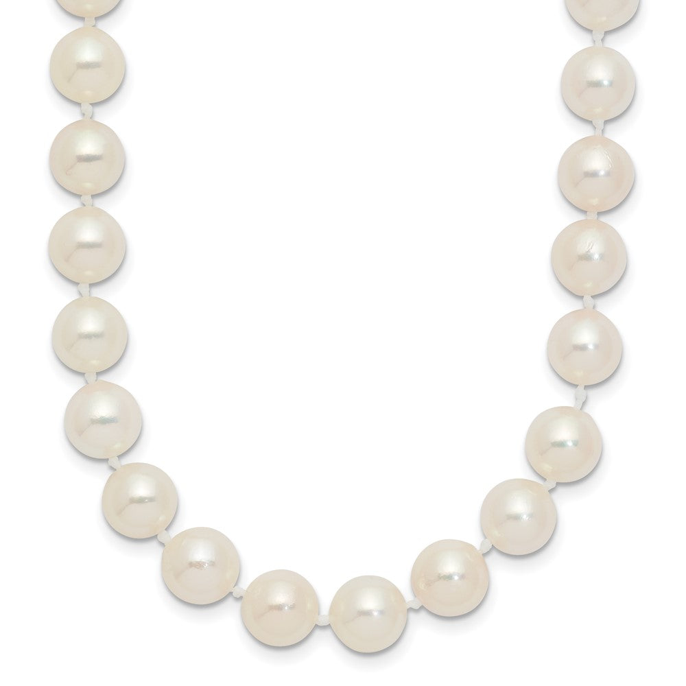 14k 7-8mm Round White Saltwater Akoya Cultured Pearl Necklace