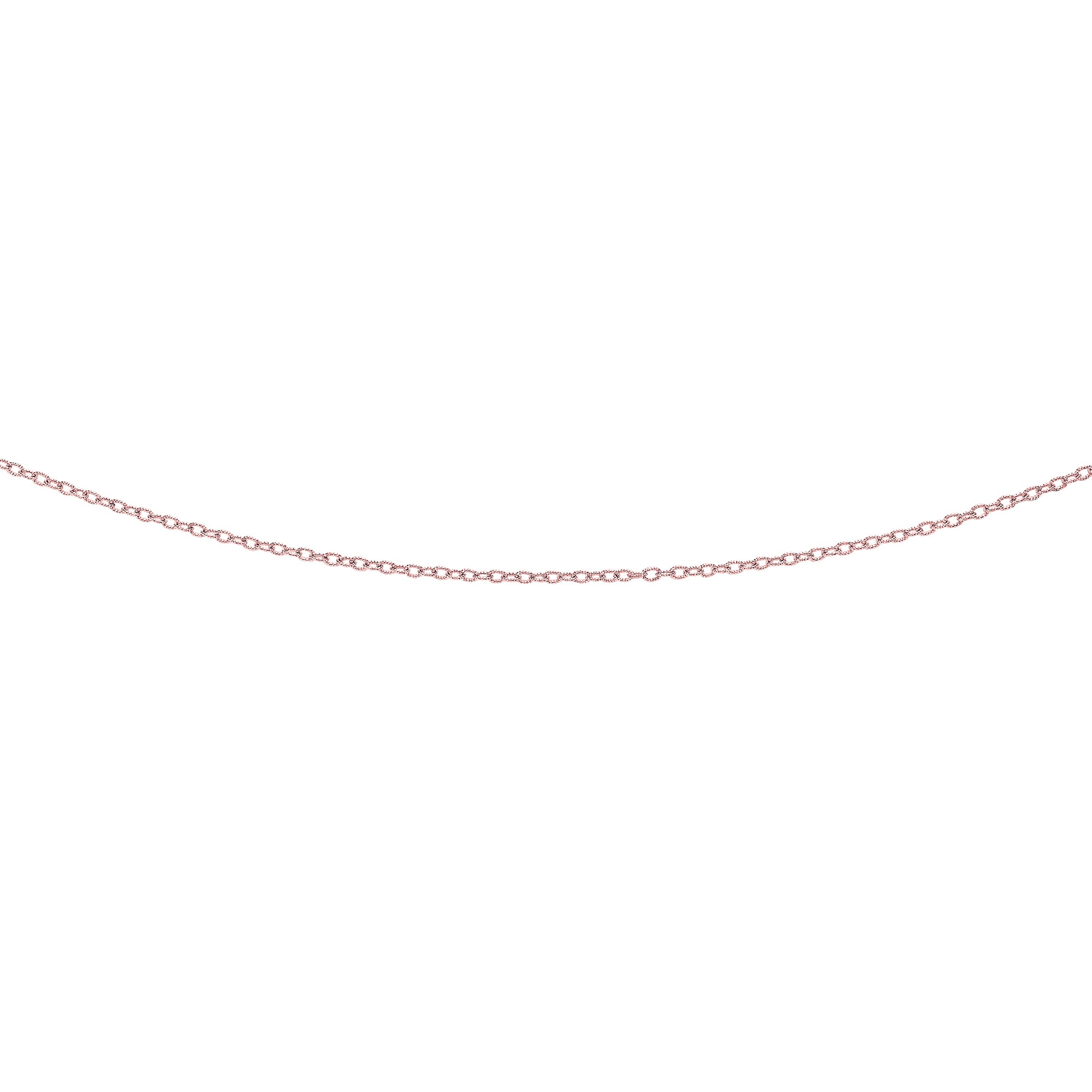 14K Rose Gold 2.5mm Textured Cable 20" Chain with Lobster Lock