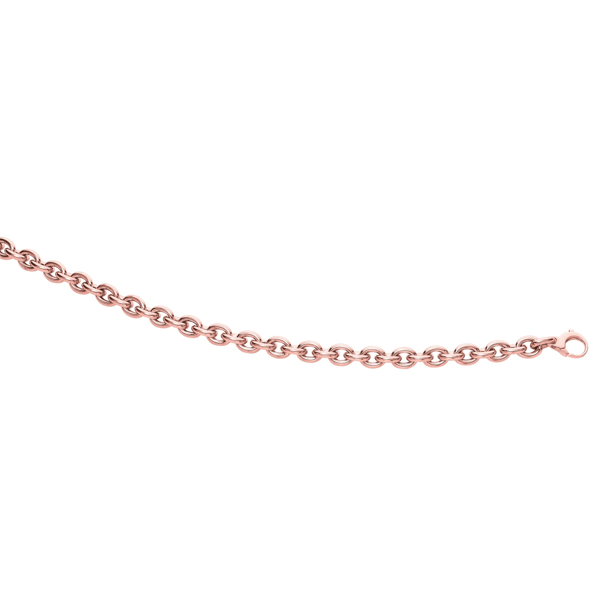 14K Rose Gold 7.5" Polished Oval Cable Link