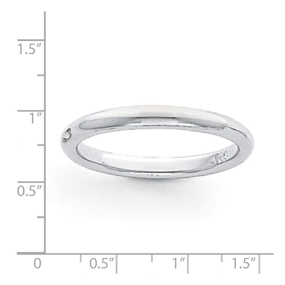 Platinum 3mm Lightweight Comfort-Fit Wedding Band Size 10.5