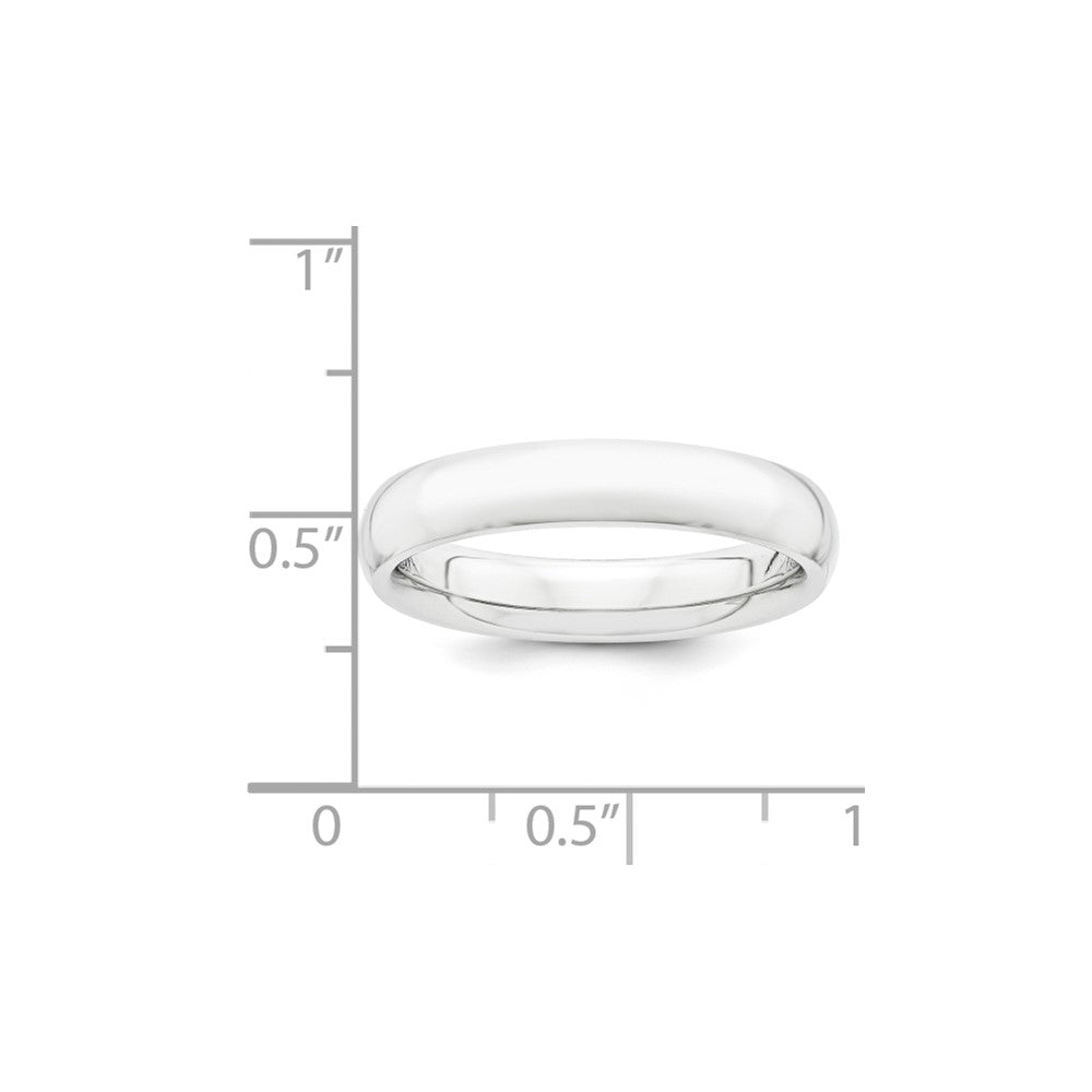 Platinum 4mm Lightweight Comfort-Fit Wedding Band Size 10