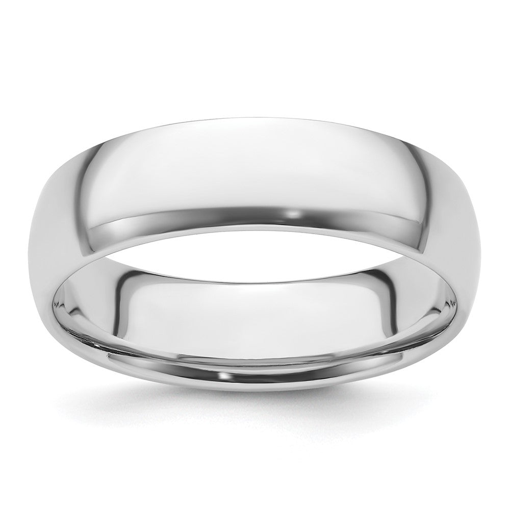 Platinum 6mm Lightweight Comfort-Fit Wedding Band Size 10