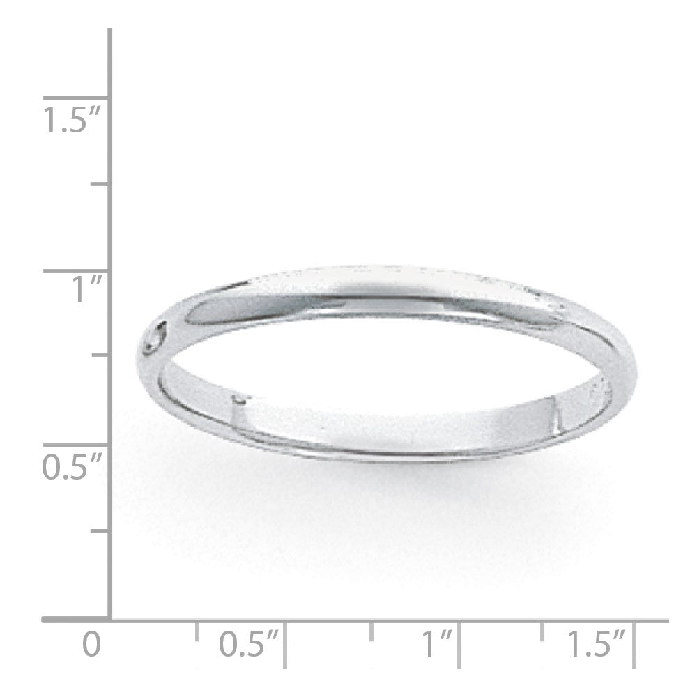 Platinum 3mm Half Round Featherweight Wedding Band Size 11.5