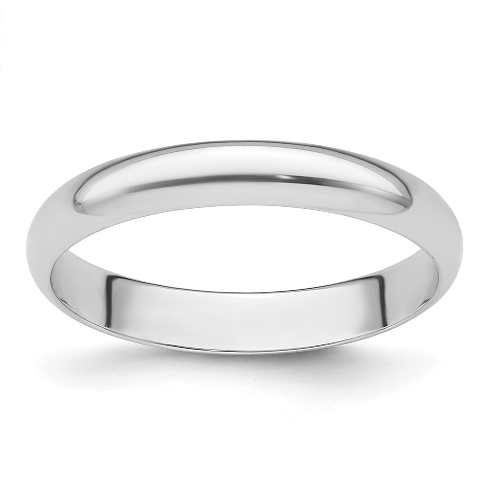 Platinum 3mm Half Round Featherweight Wedding Band Size 5