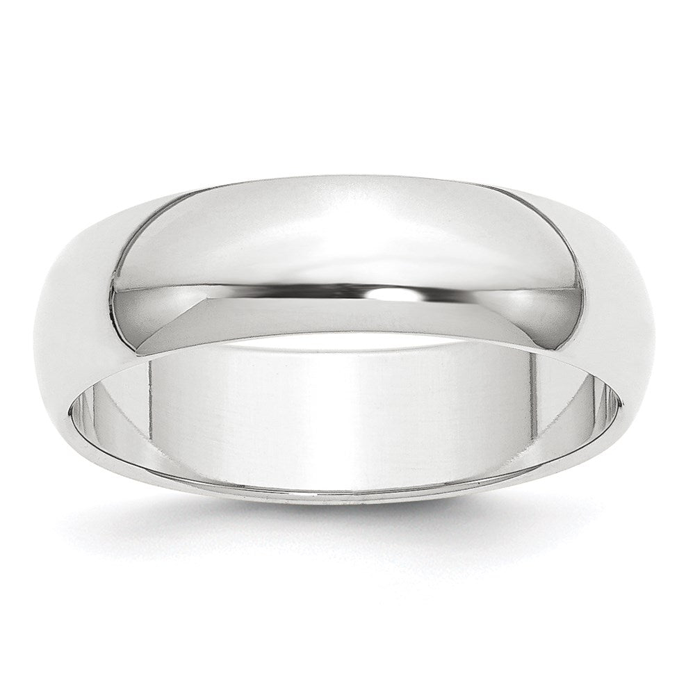 Platinum 6mm Half Round Featherweight Wedding Band Size 6