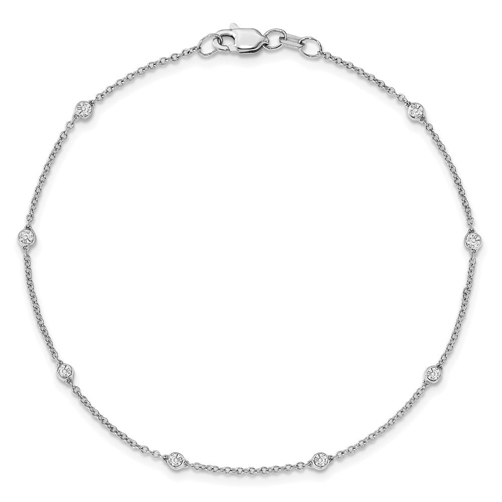 True Origin 14K White Gold 1/6 carat Lab Grown Diamond VS/SI  D E F  8 Station 8 Inch Bracelet