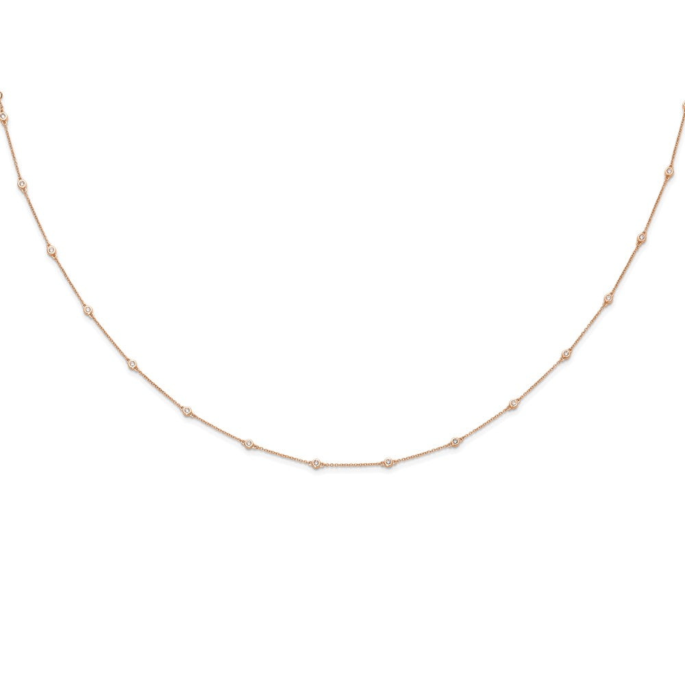 True Origin 14K Rose Gold 1/3 carat Lab Grown Diamond VS/SI  D E F  16 Station 16 Inch Necklace