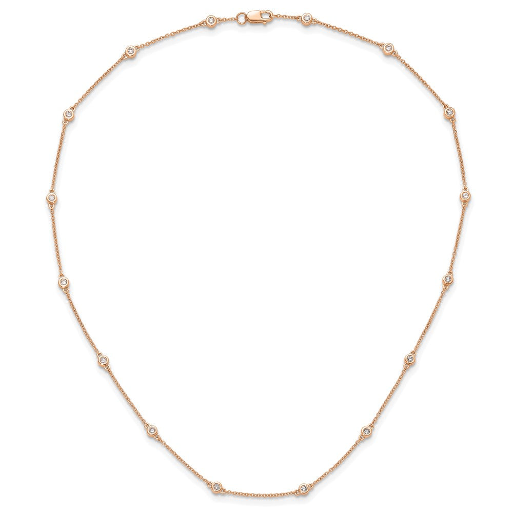 True Origin 14K Rose Gold 1/3 carat Lab Grown Diamond VS/SI  D E F  16 Station 16 Inch Necklace