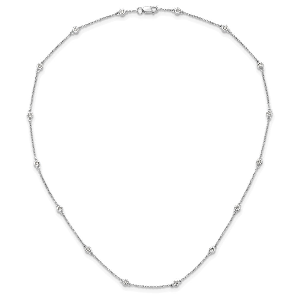 True Origin 14K White Gold 1/3 carat Lab Grown Diamond VS/SI  D E F  16 Station 16 Inch Necklace