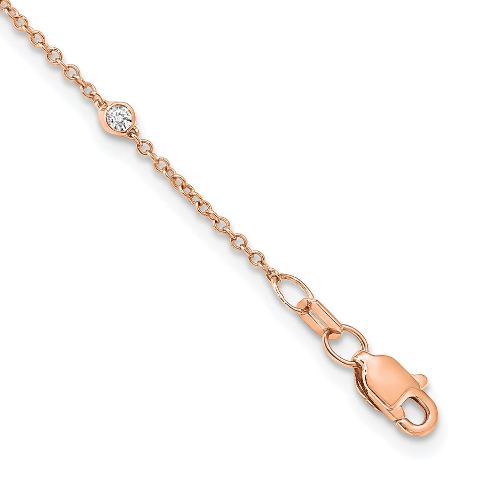 True Origin 14K Rose Gold 3/8 carat Lab Grown Diamond VS/SI  D E F  18 Station 18 Inch Necklace