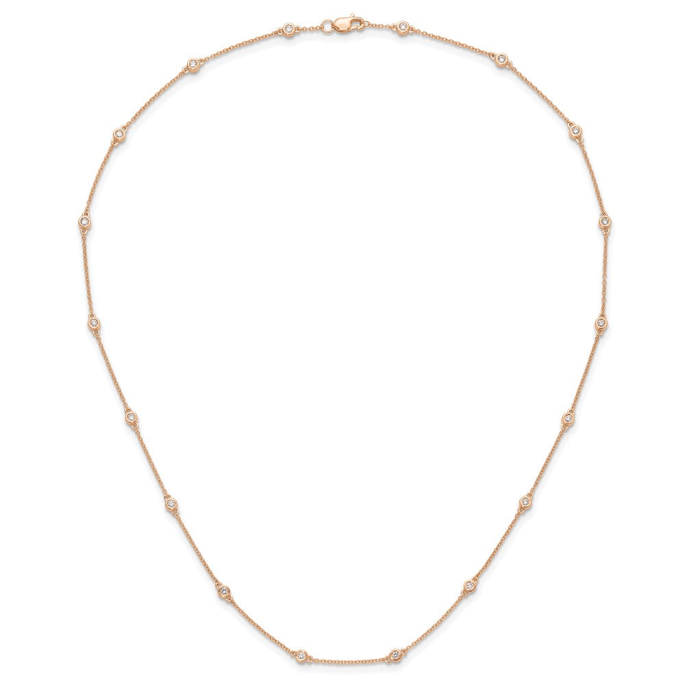 True Origin 14K Rose Gold 3/8 carat Lab Grown Diamond VS/SI  D E F  18 Station 18 Inch Necklace