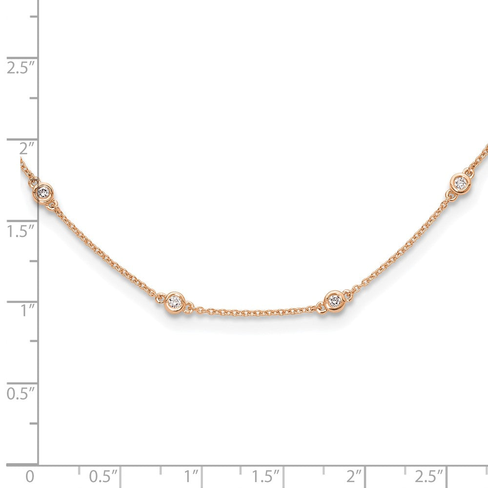 True Origin 14K Rose Gold 3/8 carat Lab Grown Diamond VS/SI  D E F  18 Station 18 Inch Necklace