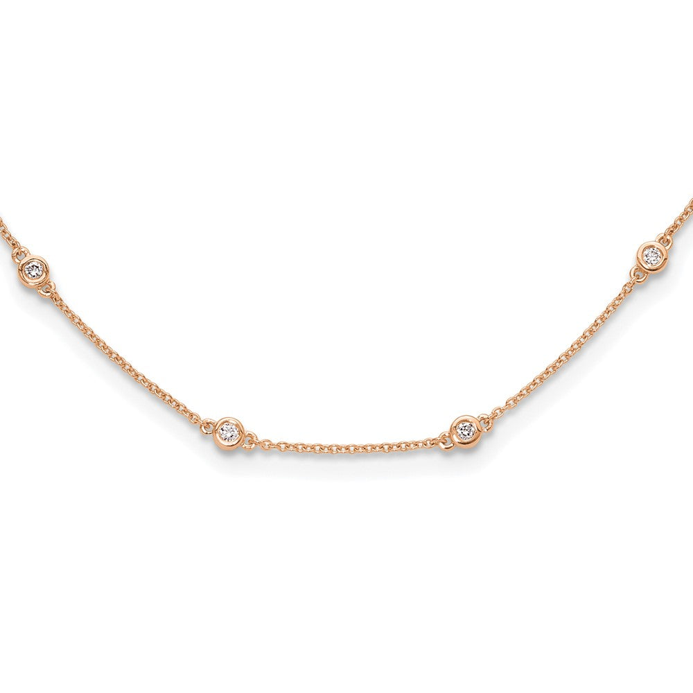 True Origin 14K Rose Gold 3/8 carat Lab Grown Diamond VS/SI  D E F  18 Station 18 Inch Necklace