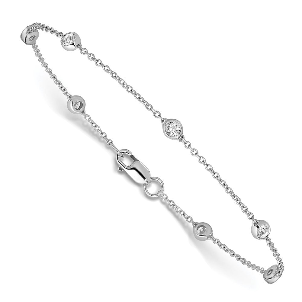 True Origin 14K White Gold 3/8 carat Lab Grown Diamond VS/SI  D E F  7 Station 7 Inch Bracelet