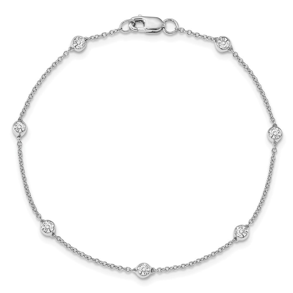 True Origin 14K White Gold 3/8 carat Lab Grown Diamond VS/SI  D E F  7 Station 7 Inch Bracelet