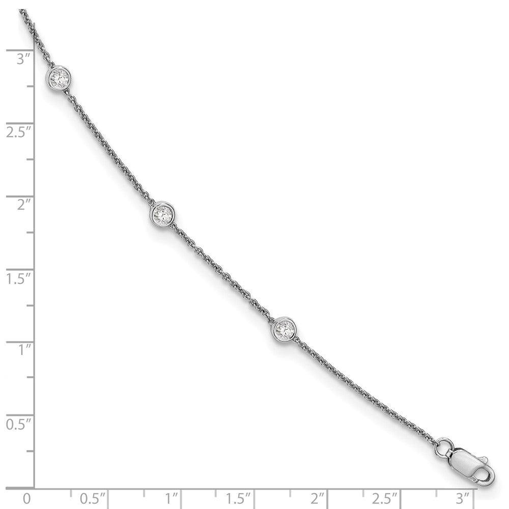 True Origin 14K White Gold 3/8 carat Lab Grown Diamond VS/SI  D E F  7 Station 7 Inch Bracelet