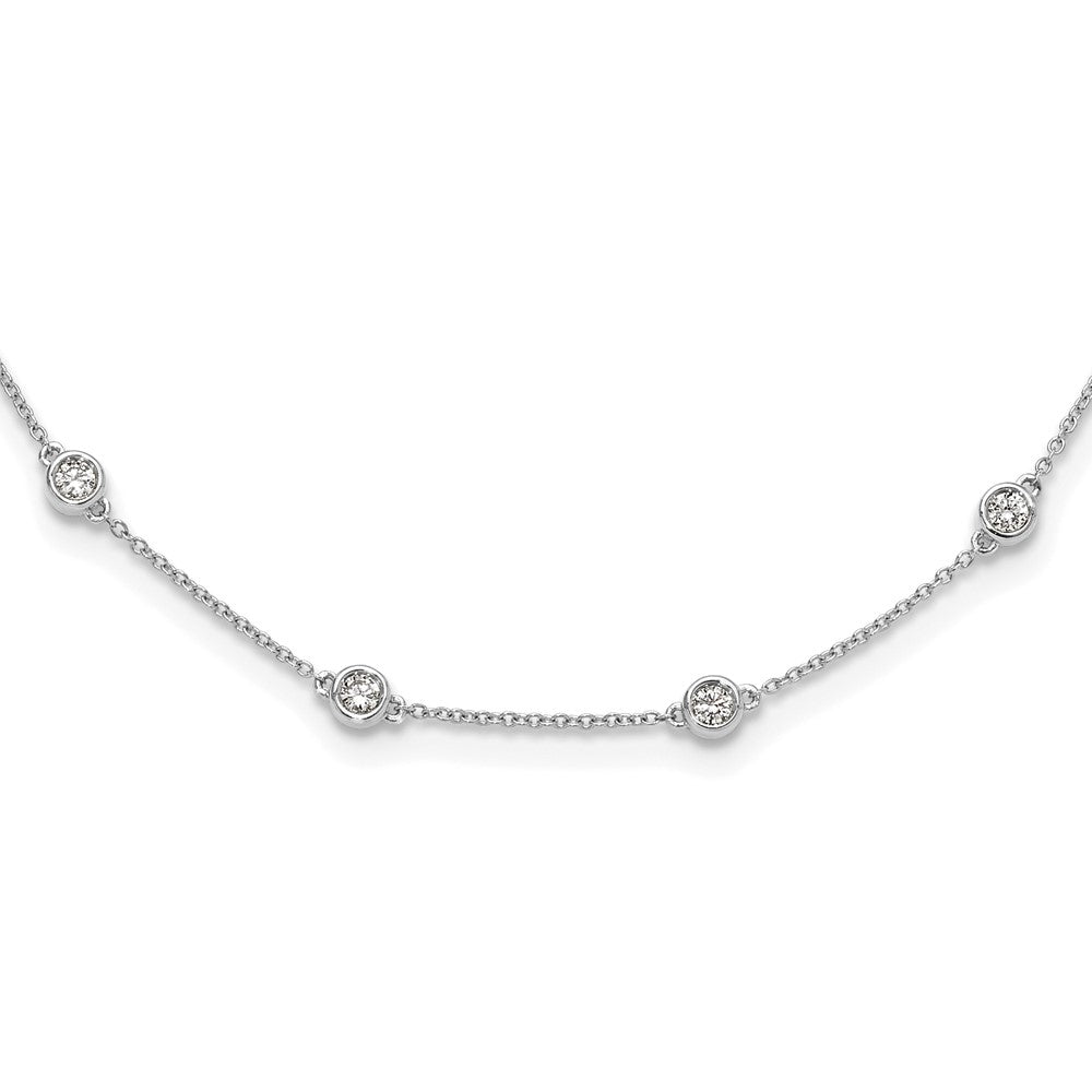 True Origin 14K White Gold 1 carat Lab Grown Diamond VS/SI  D E F  16 Station 16 Inch Necklace