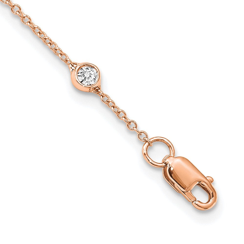 True Origin 14K Rose Gold 1 1/8 carat Lab Grown Diamond VS/SI  D E F  18 Station 18 Inch Necklace