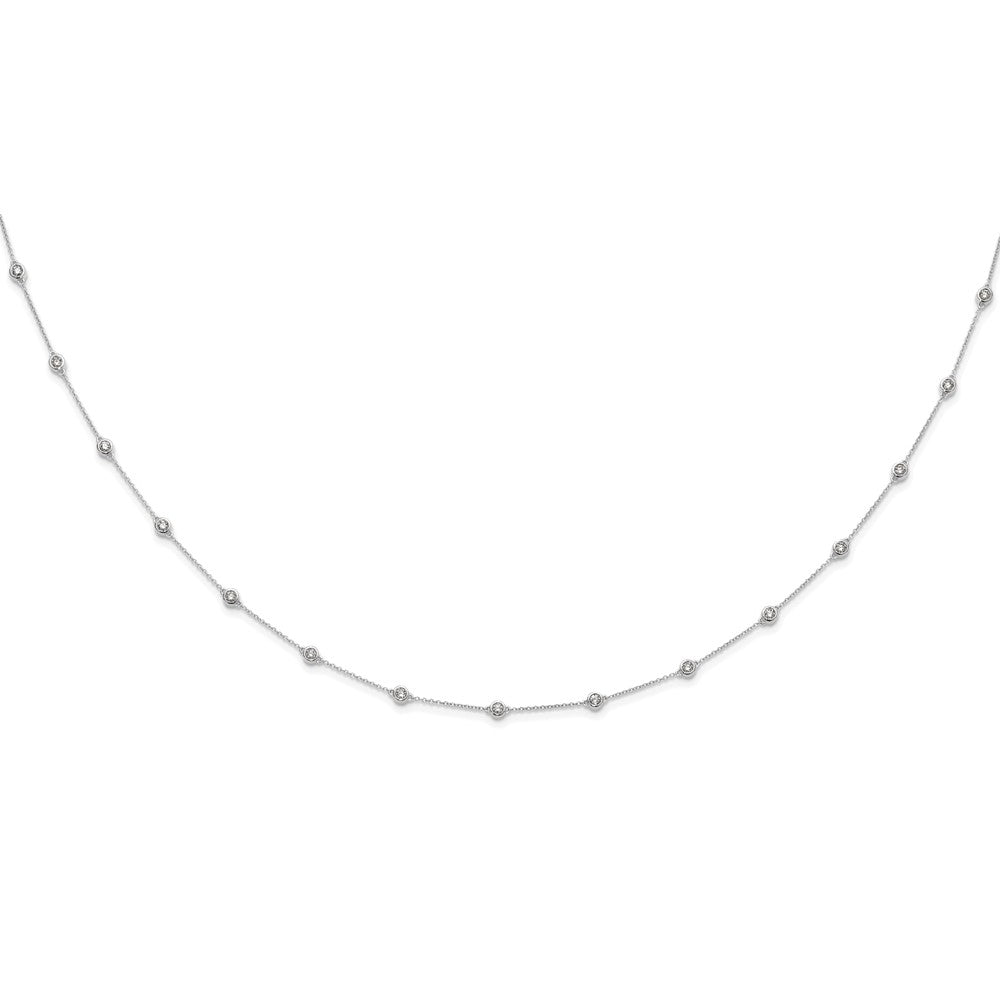 True Origin 14K White Gold 1 1/8 carat Lab Grown Diamond VS/SI  D E F  18 Station 18 Inch Necklace