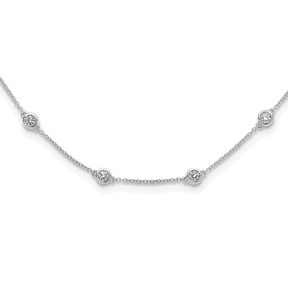 True Origin 14K White Gold 1 1/8 carat Lab Grown Diamond VS/SI  D E F  18 Station 18 Inch Necklace