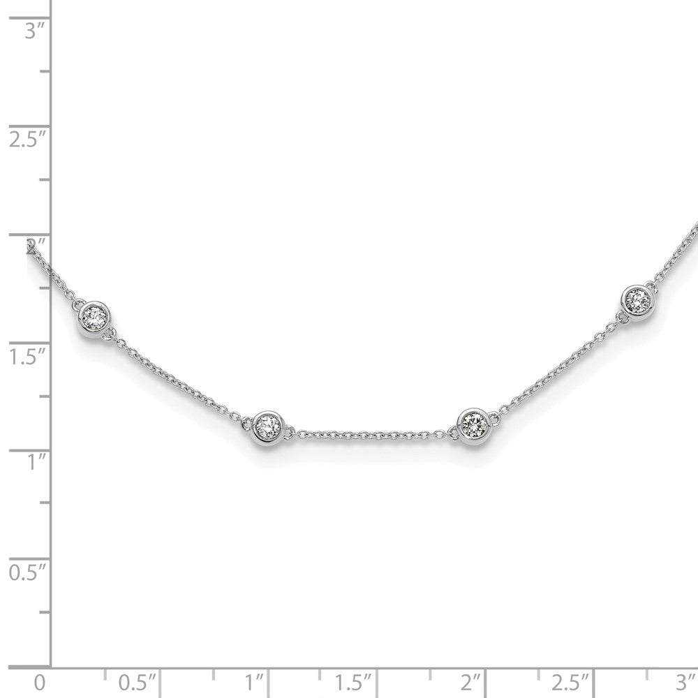 True Origin 14K White Gold 1 1/3 carat Lab Grown Diamond VS/SI  D E F  20 Station 20 Inch Necklace