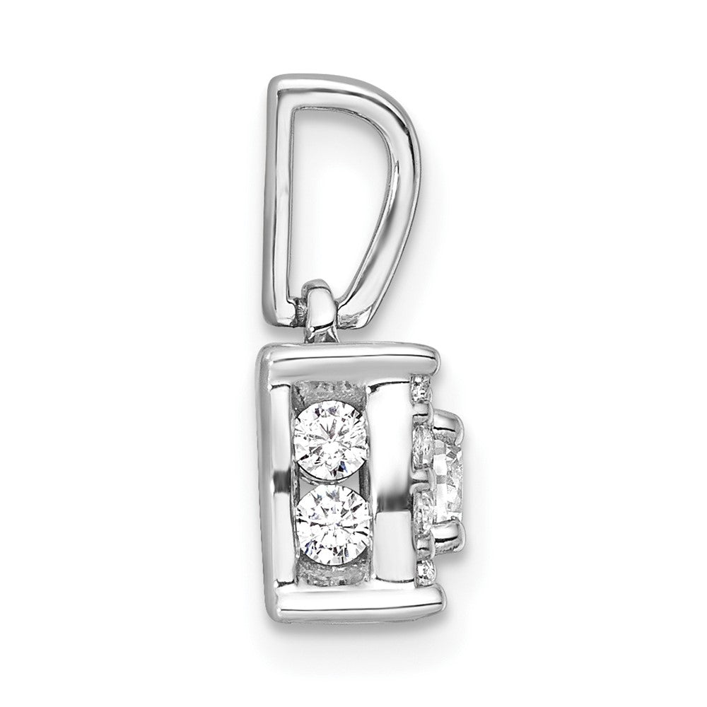 14K White Gold Lab Grown Diamond VS/SI FGH Square Pendant