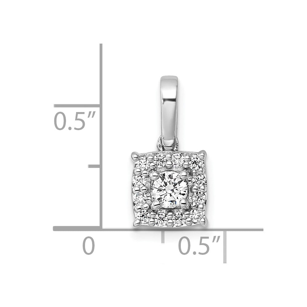 14K White Gold Lab Grown Diamond VS/SI FGH Square Pendant