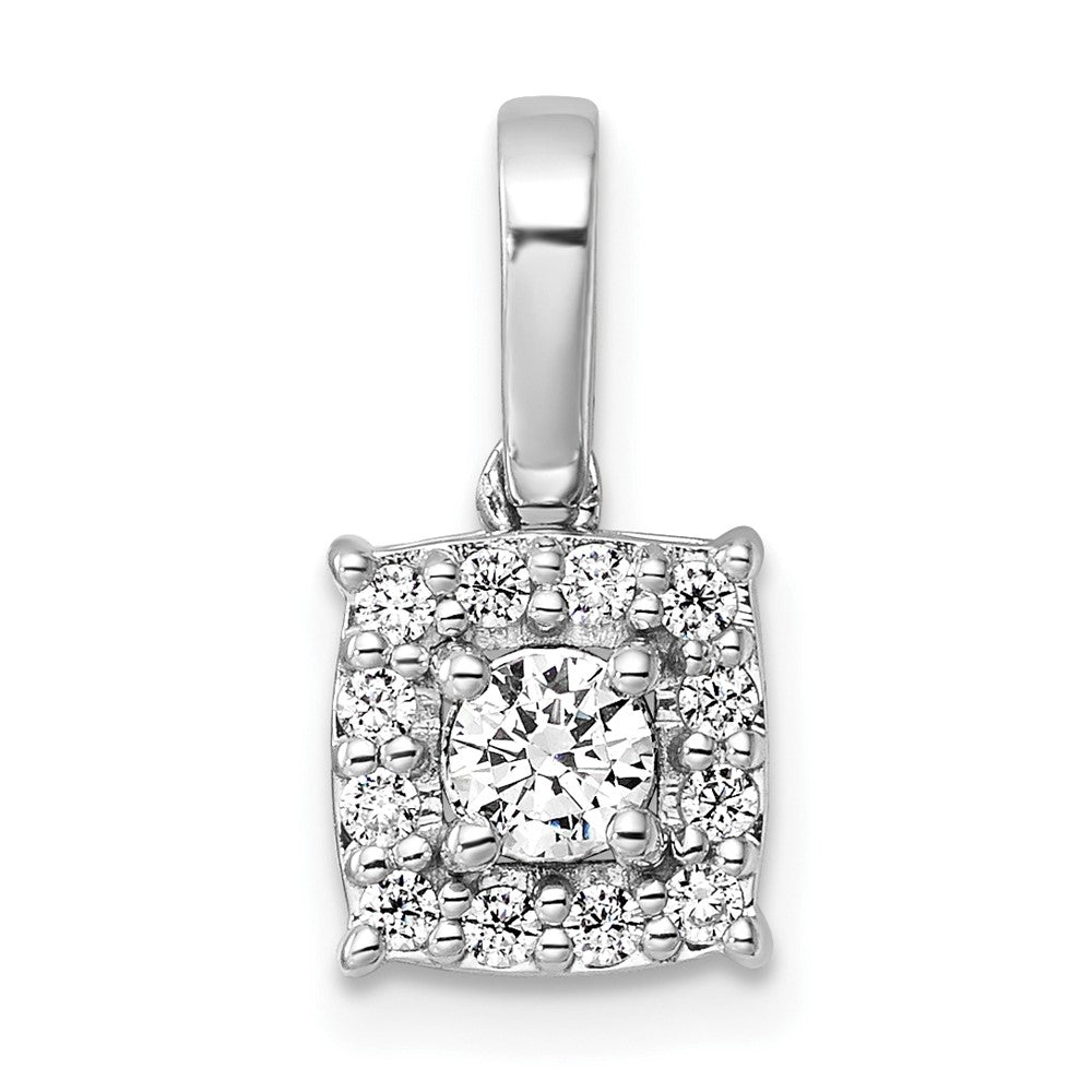 14K White Gold Lab Grown Diamond VS/SI FGH Square Pendant