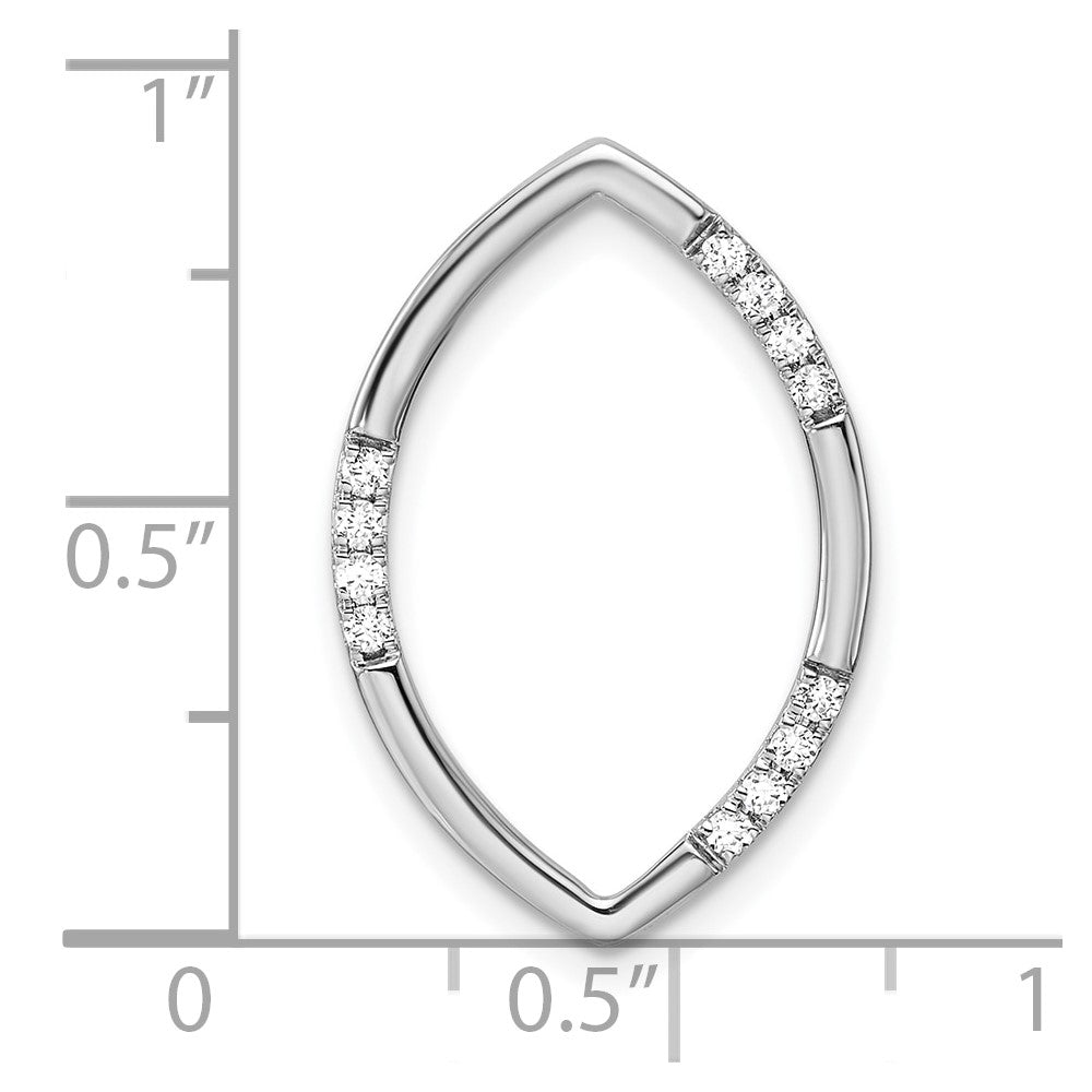 14K White Gold Lab Grown Diamond VS/SI FGH Oval Chain Slide