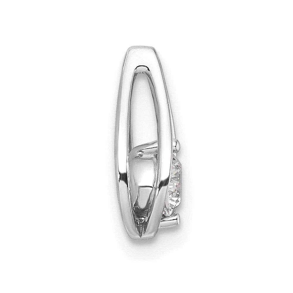 14K White Gold Lab Grown VS/SI FGH Dia Teardrop Chain Slide