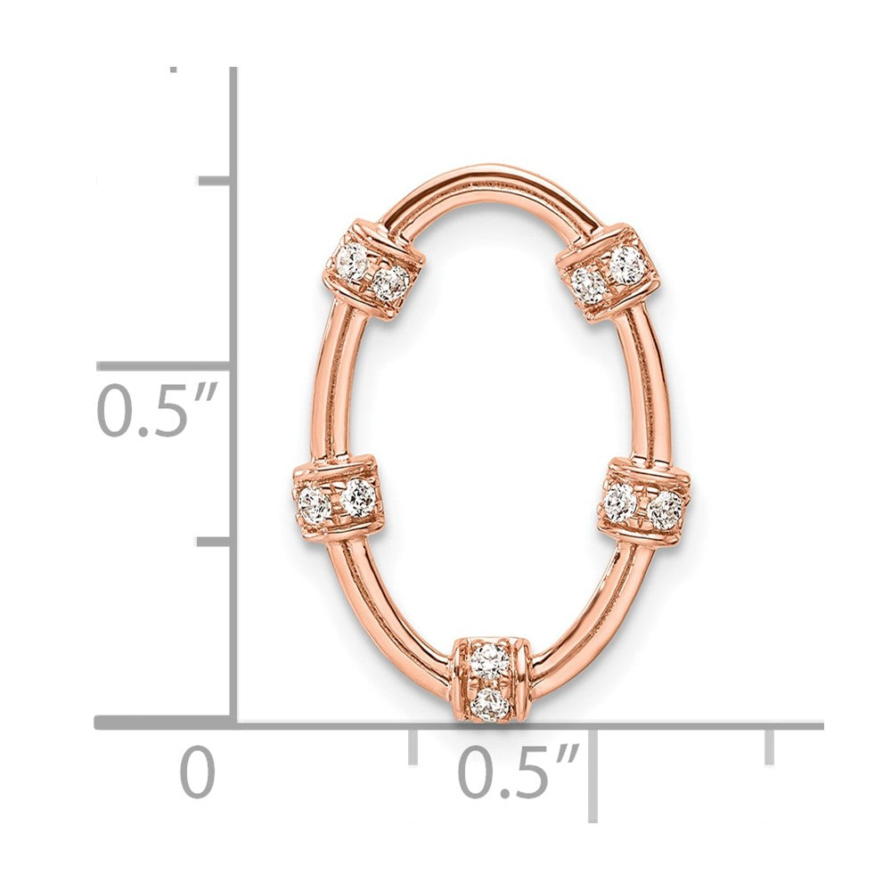 14K Rose Gold Lab Grown Diamond VS/SI FGH Oval Chain Slide