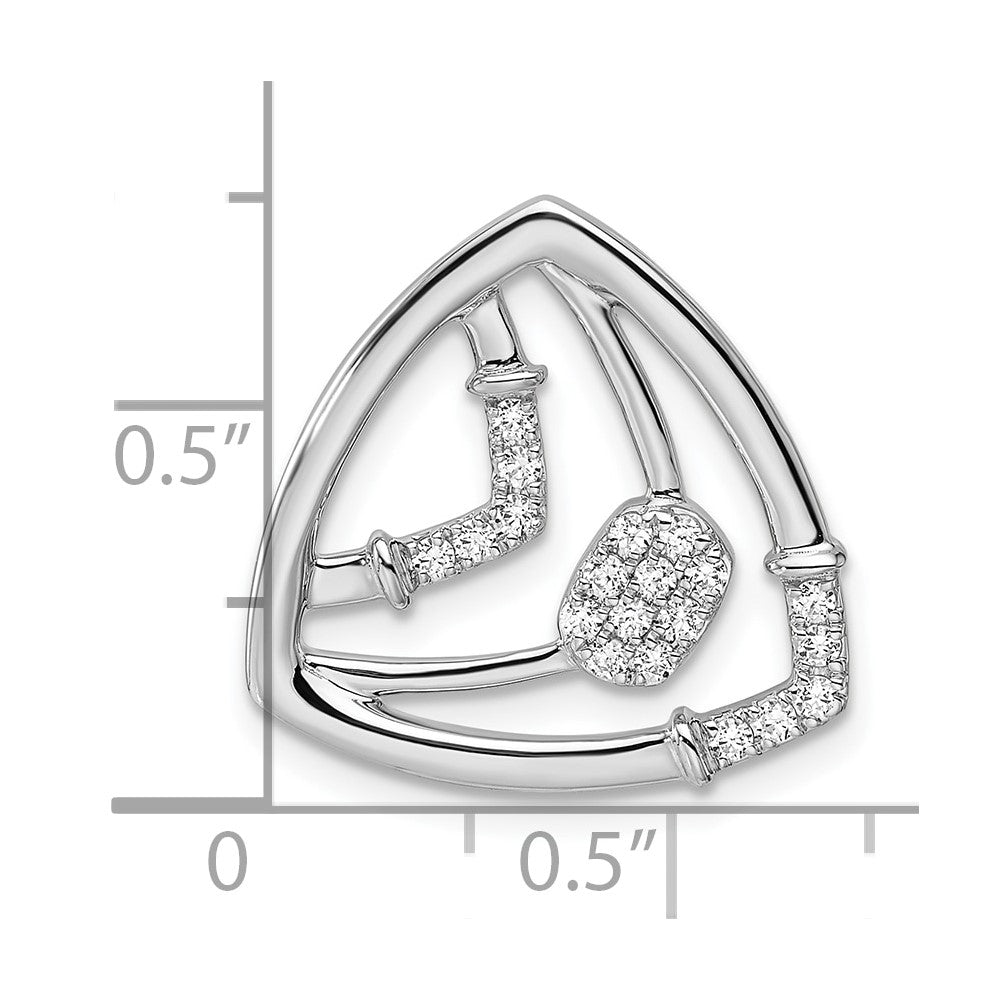 14K White Gold Lab Grown Diamond VS/SI FGH Triangle Chain Slide