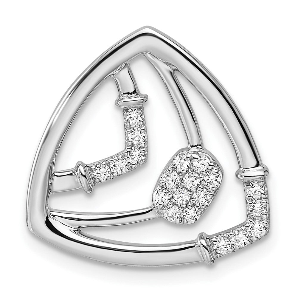 14K White Gold Lab Grown Diamond VS/SI FGH Triangle Chain Slide