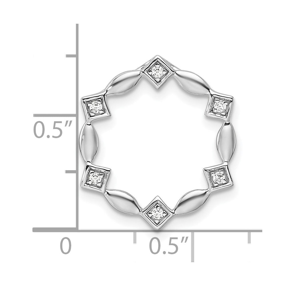 14K White Gold Lab Grown Diamond VS/SI FGH Round Chain Slide