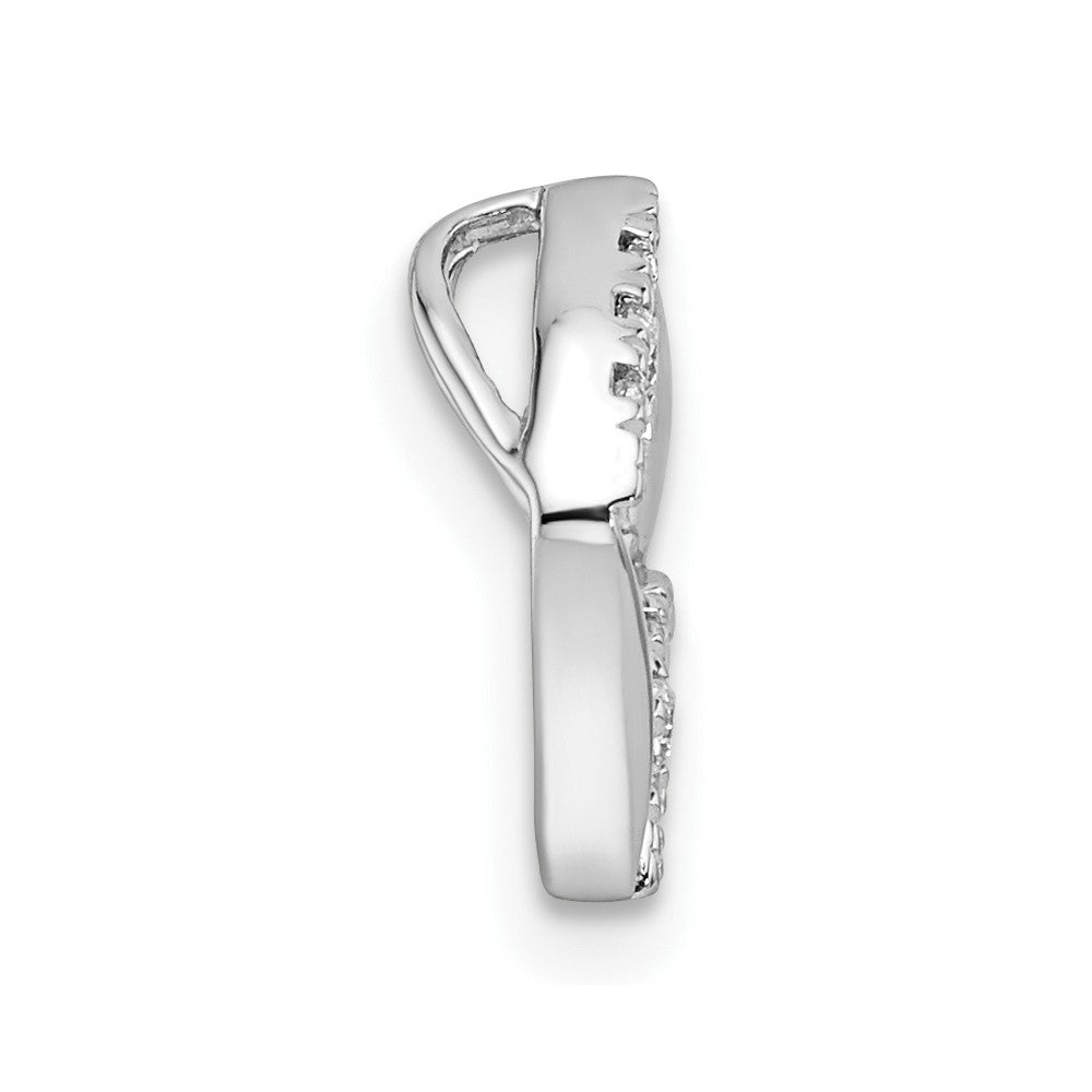 14K White Gold Lab Grown Diamond VS/SI FGH Square Chain Slide