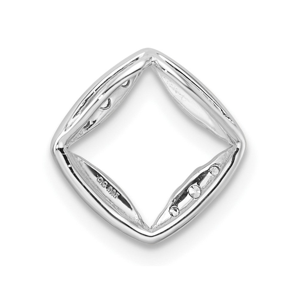 14K White Gold Lab Grown Diamond VS/SI FGH Square Chain Slide