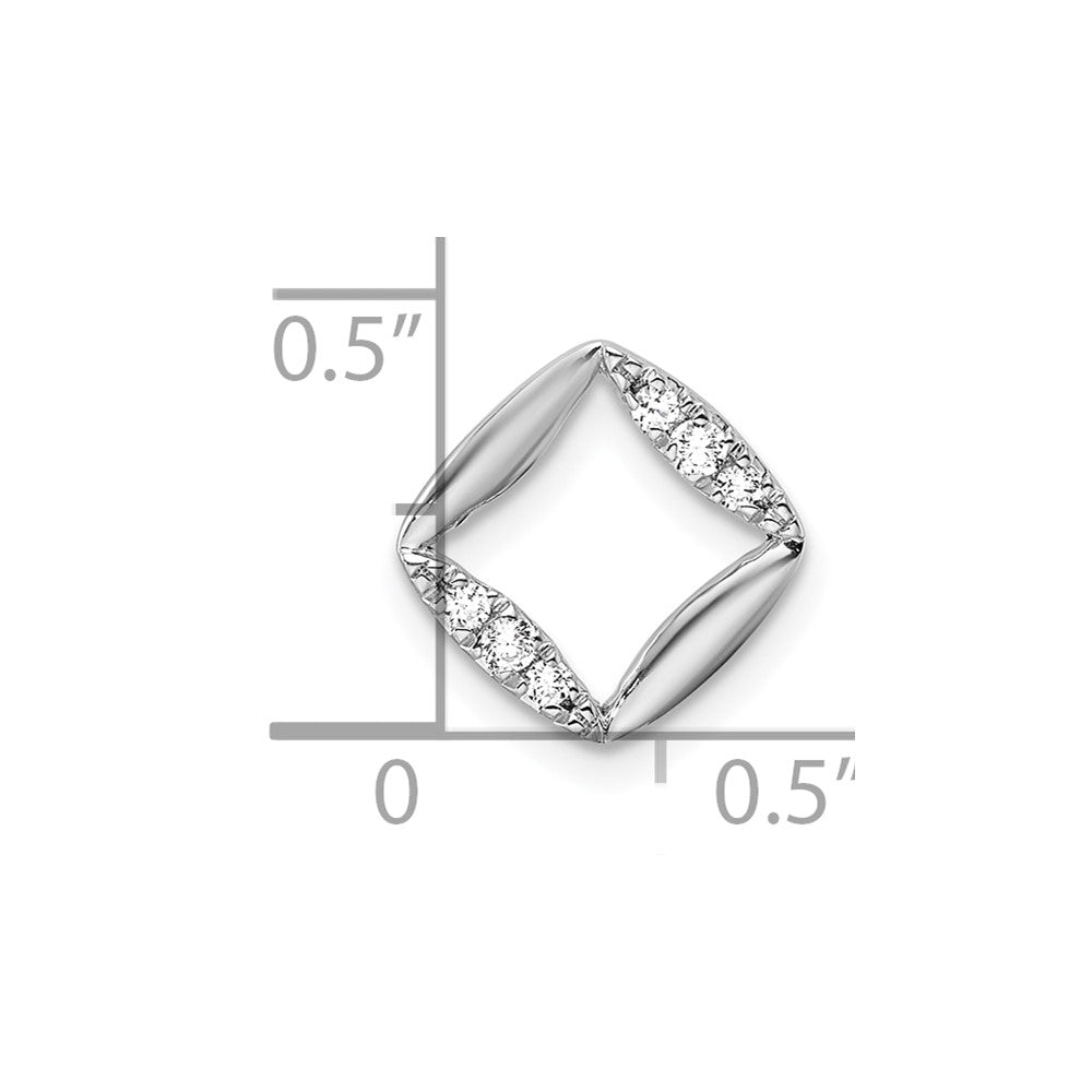 14K White Gold Lab Grown Diamond VS/SI FGH Square Chain Slide