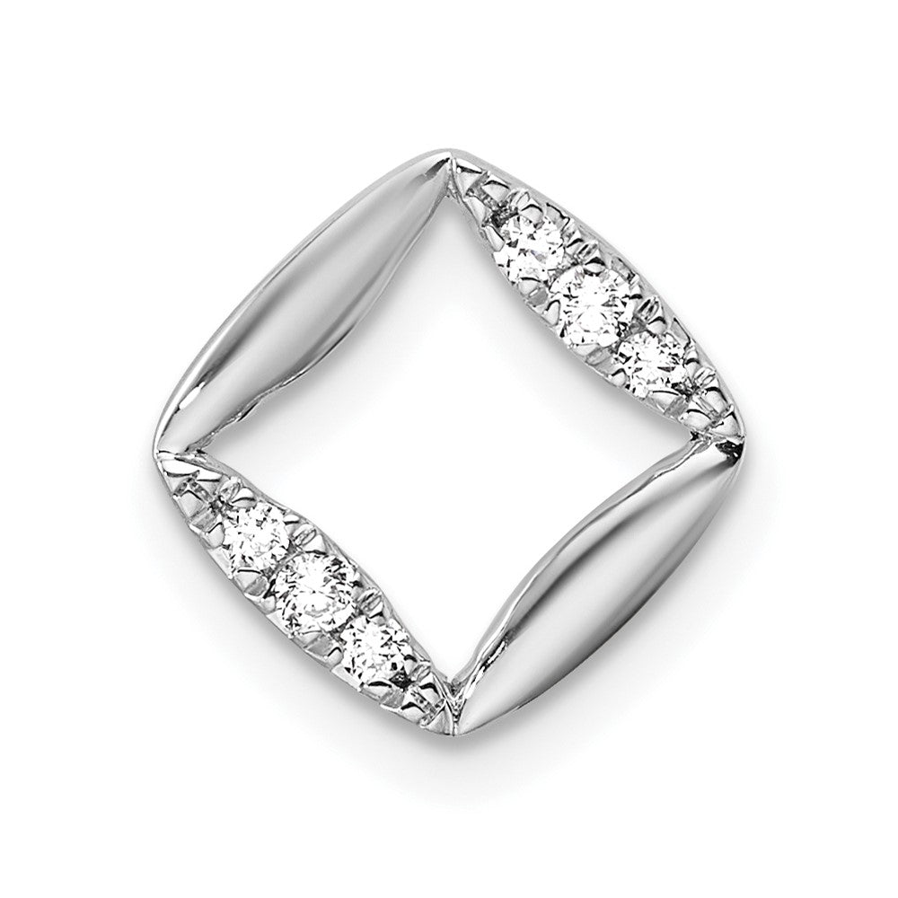 14K White Gold Lab Grown Diamond VS/SI FGH Square Chain Slide