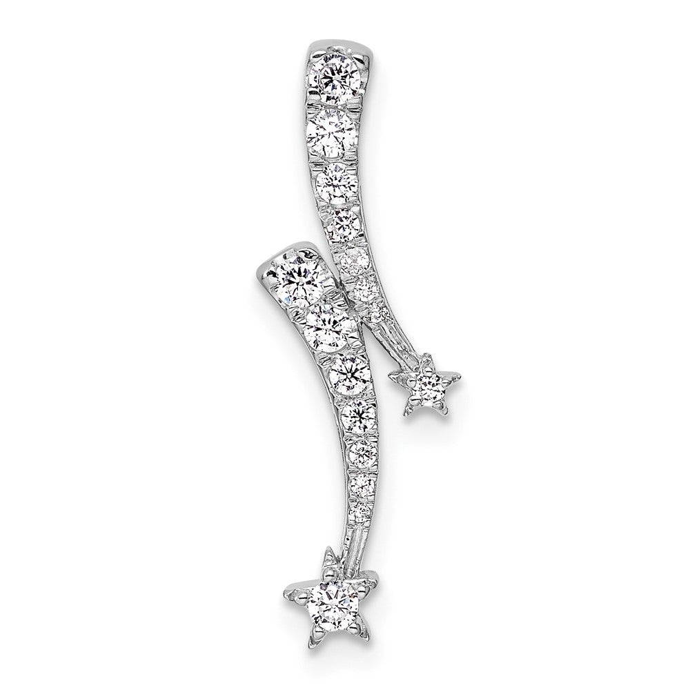 14K White Gold Lab Grown Diamond VS/SI FGH Shooting Star Chain Slid