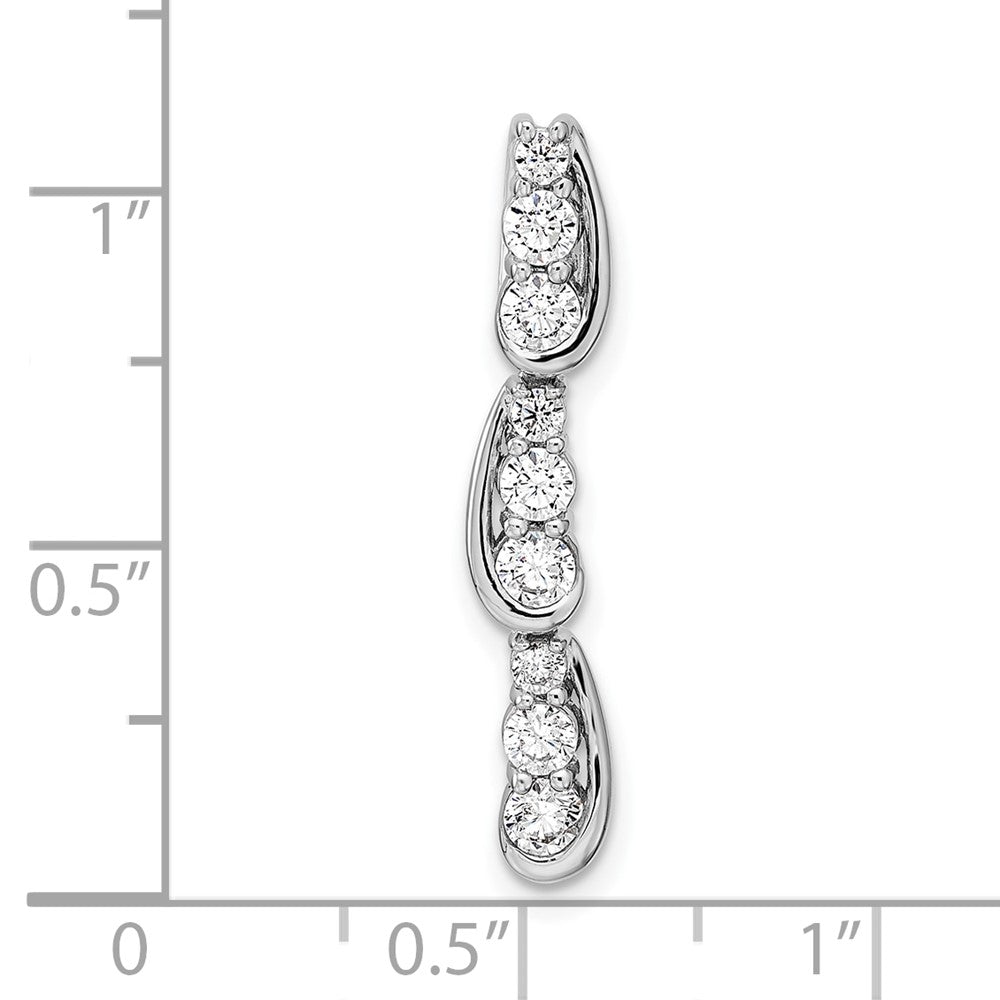 14K White Gold Lab Grown Diamond VS/SI FGH Fancy Chain Slide