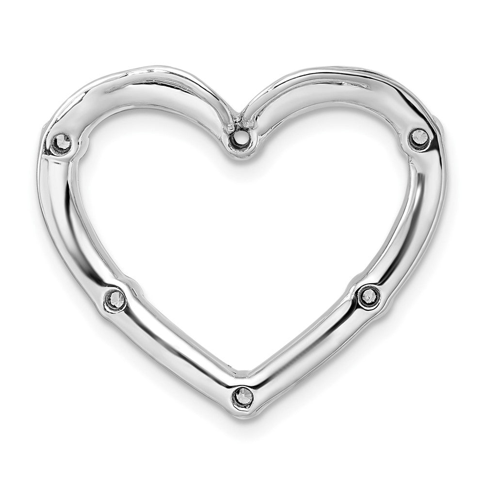 14K White Gold Lab Grown VS/SI FGH Dia Open Heart Chain Slide