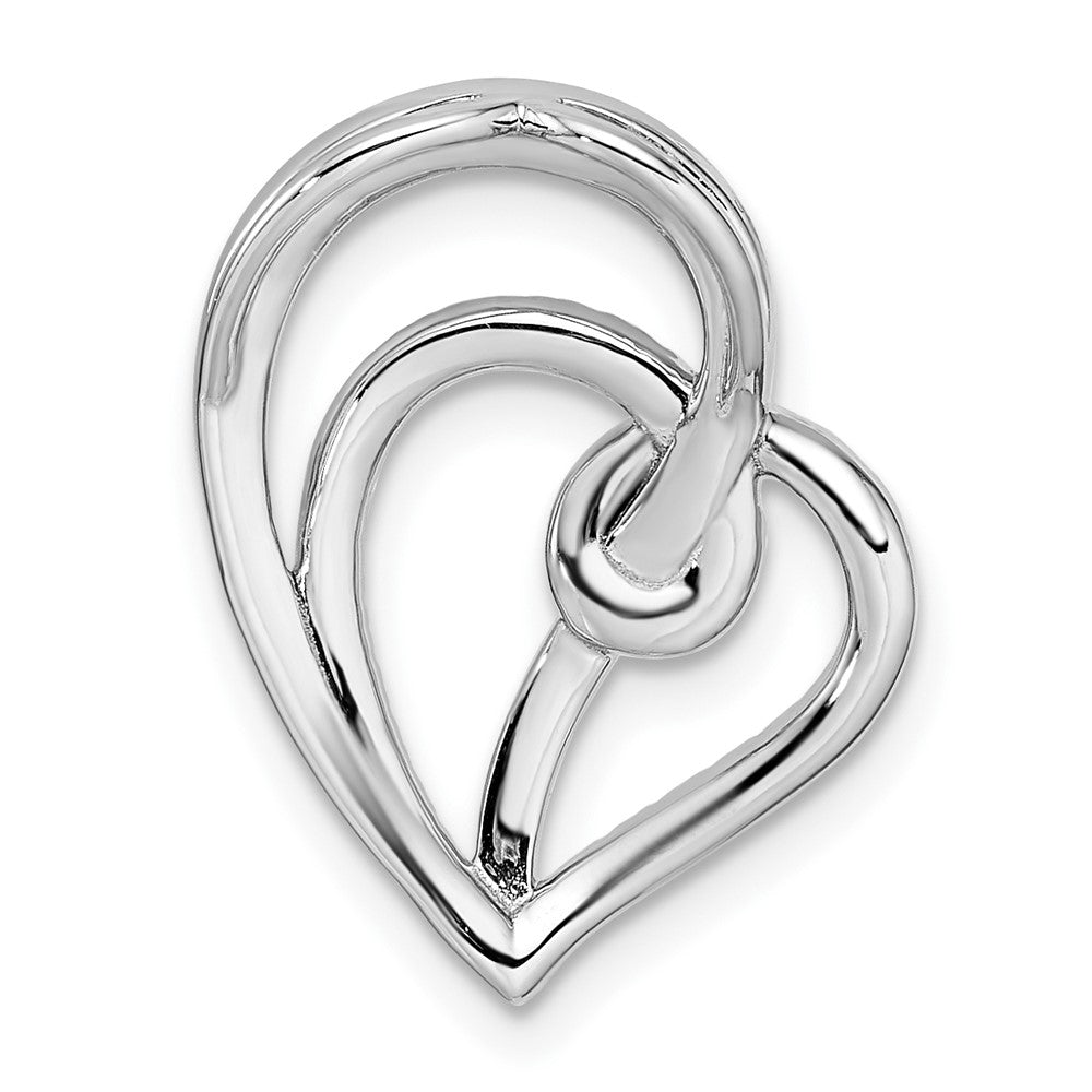 14K White Gold Lab Grown Diamond VS/SI FGH Swirl Heart Chain Slide