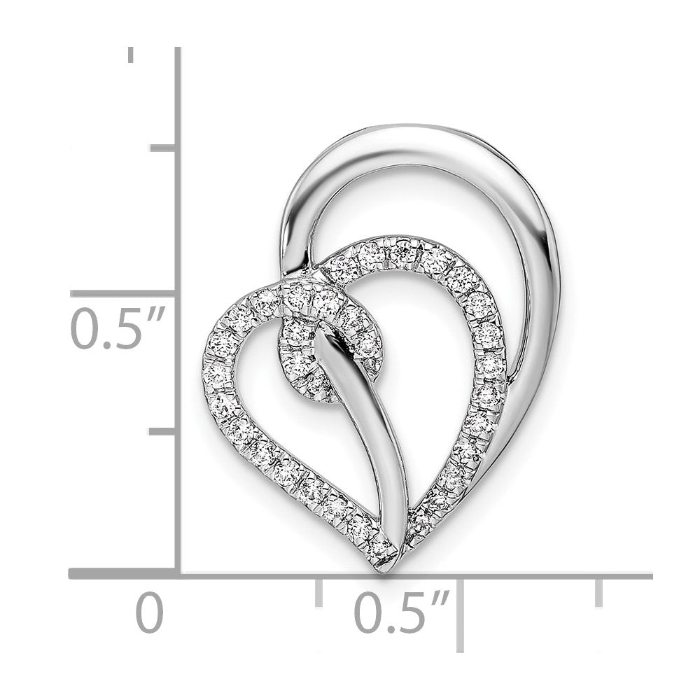 14K White Gold Lab Grown Diamond VS/SI FGH Swirl Heart Chain Slide