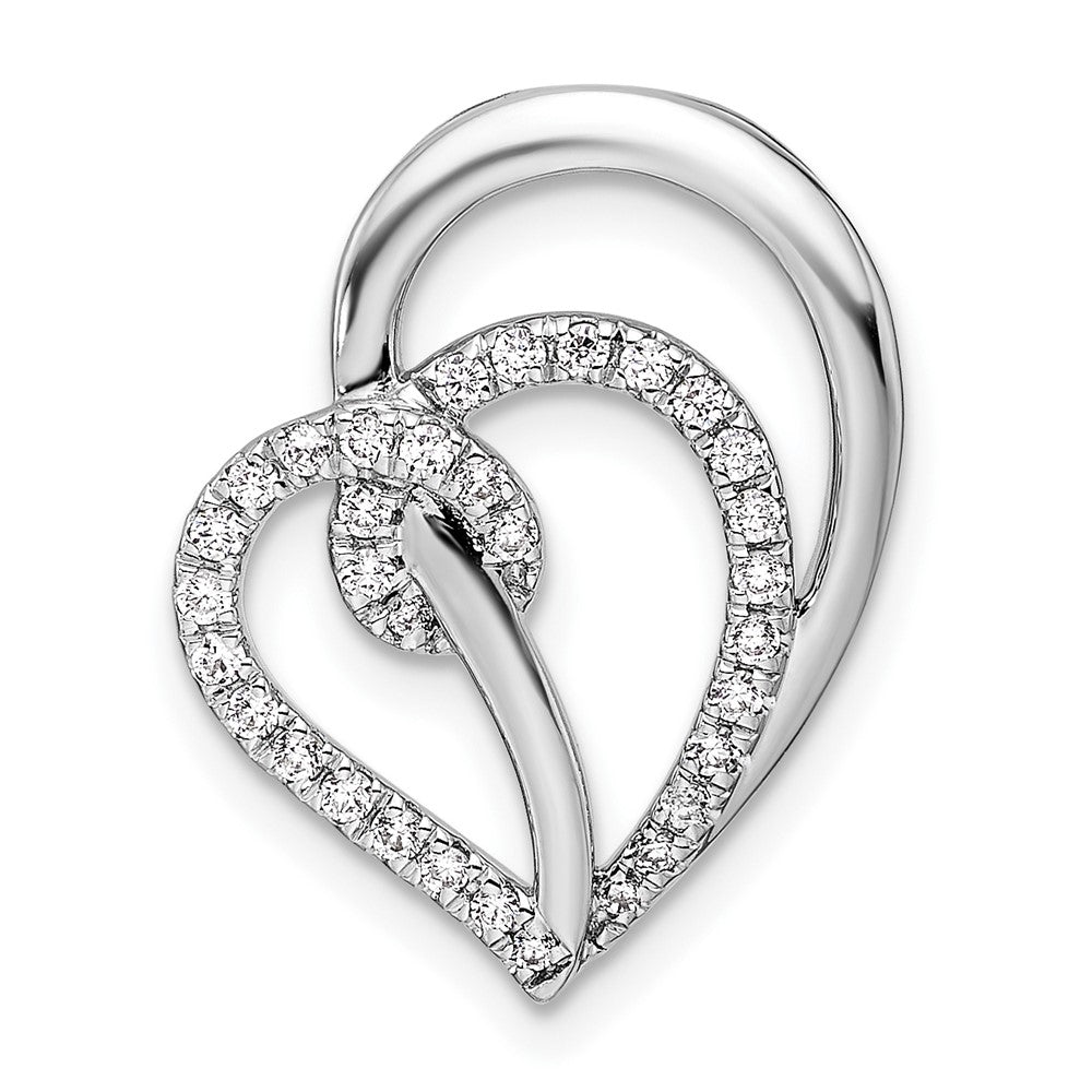 14K White Gold Lab Grown Diamond VS/SI FGH Swirl Heart Chain Slide