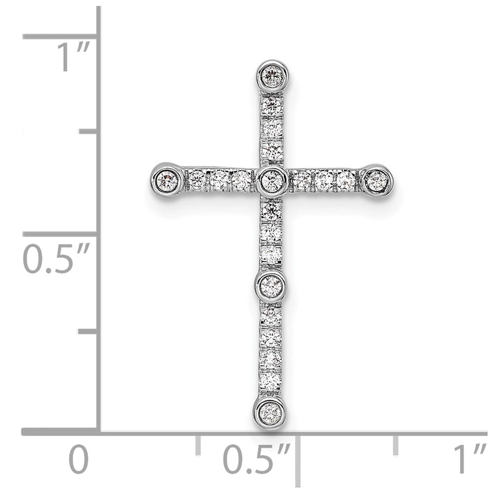 14K White Gold Lab Grown Diamond VS/SI FGH Cross Chain Slide